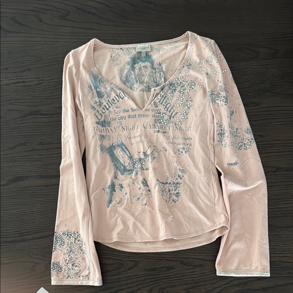 Karen Millen Pink Fitted Graphic Blouse